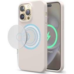Elago Magnetfodral kompatibelt med MagSafe iPhone 14 Pro Max fodral MagSafe – inbyggda magneter, flytande silikonfodral, stötsäker, stark magnet – 6,7 tum [sten]